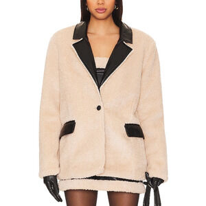 Weworewhat Tan Faux Fur Blazer Size S